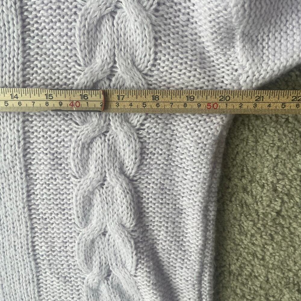 Banana Republic Factory women's crew neck cable knit pullover lilac sweater sz M - Picture 11 of 12